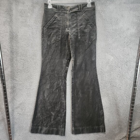 Maeve Anthropologie Womens Pants Size 8 Flare Green Pockets Cotton Blend Velvet - Picture 1 of 14